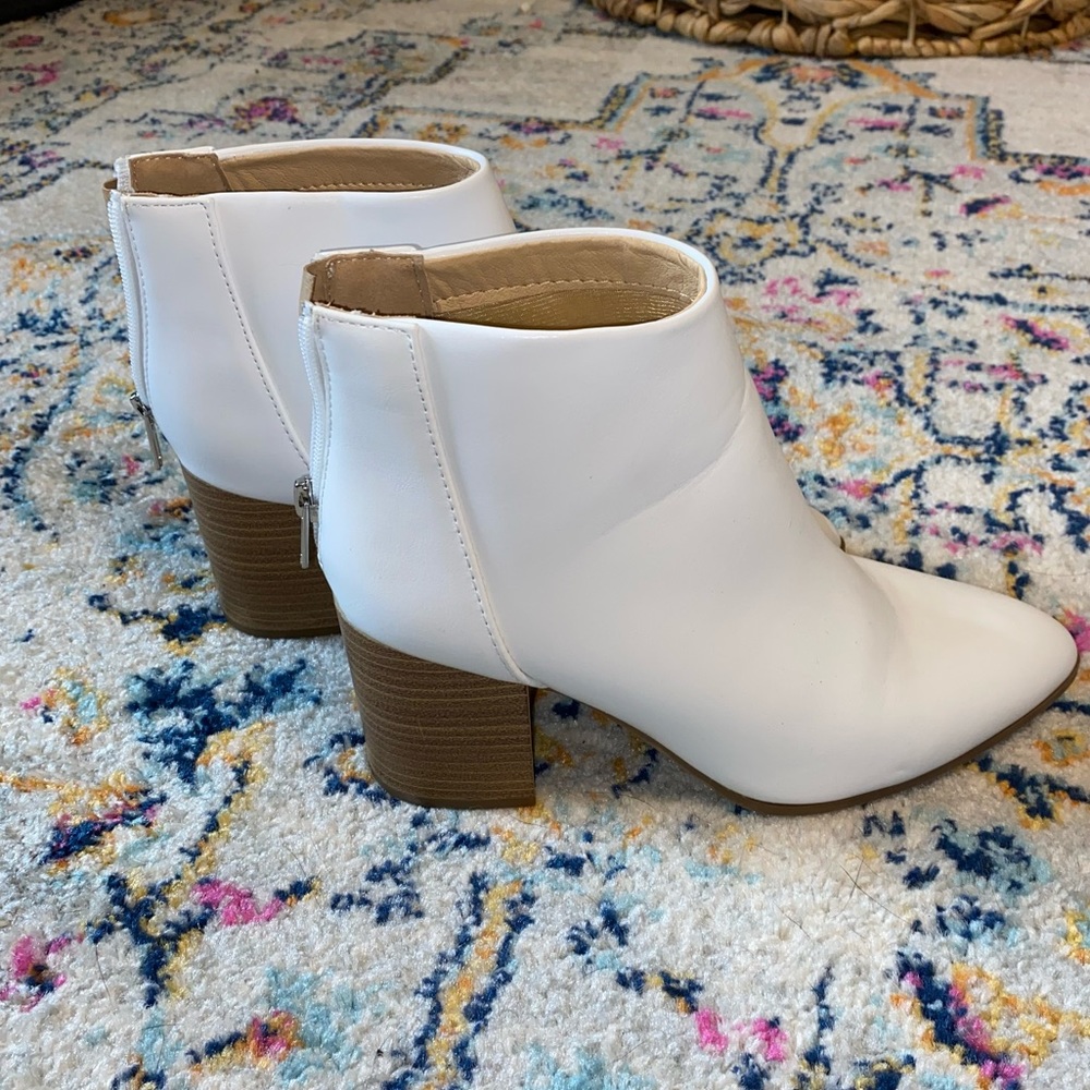 White ankle booties